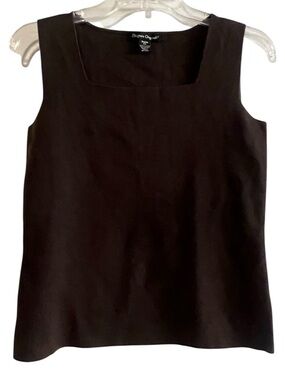 Designers Originals Square Neck Sleeveless Top Petite Small Dark Brown
